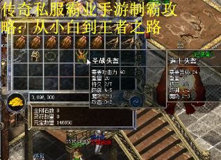 传奇私服霸业手游制霸攻略：从小白到王者之路