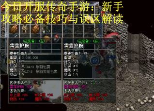 今日开服传奇手游：新手攻略必备技巧与误区解读