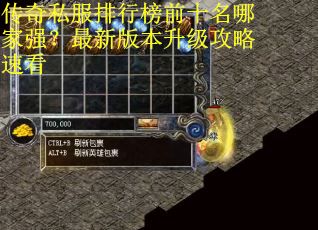 传奇私服排行榜前十名哪家强？最新版本升级攻略速看