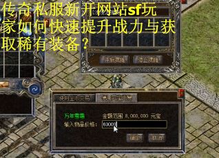 传奇私服新开网站sf玩家如何快速提升战力与获取稀有装备？
