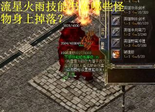 流星火雨技能书在哪些怪物身上掉落？